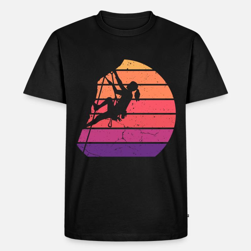 Rock Kletterer Klettern Berg - Männer Premium Bio T-Shirt - Schwarz