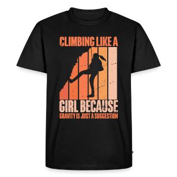 Grimpeur Escalade Montagne - T-shirt Premium bio Homme - noir - Devant - Nico (187cm)