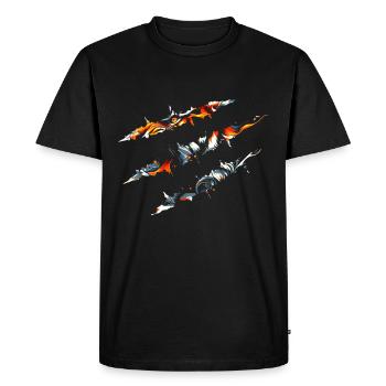 Oeil de tigre griffe Safari Zoo faune Animal - T-shirt Premium bio Homme - noir - Devant - Nico (187cm)