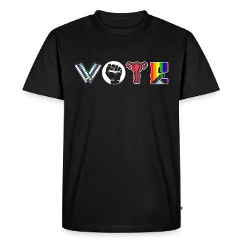 Cahiers de vote Ovaires de Faustier Lgtbq - T-shirt Premium bio Homme - noir - Devant - Nico (187cm)