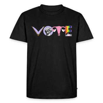 Cahiers de vote Ovaires de Faustier Lgtbq - T-shirt Premium bio Homme - noir - Devant - Nico (187cm)