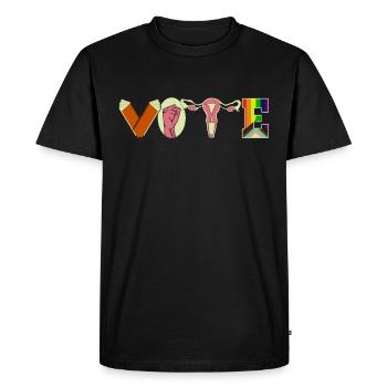 Cahiers de vote Ovaires de Faustier Lgtbq - T-shirt Premium bio Homme - noir - Devant - Nico (187cm)