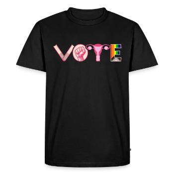 Cahiers de vote Ovaires de Faustier Lgtbq - T-shirt Premium bio Homme - noir - Devant - Nico (187cm)