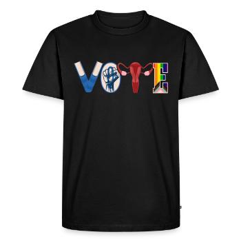 Cahiers de vote Ovaires de Faustier Lgtbq - T-shirt Premium bio Homme - noir - Devant - Nico (187cm)