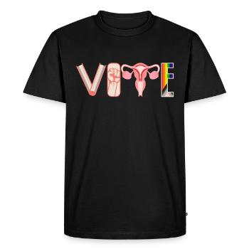 Cahiers de vote Ovaires de Faustier Lgtbq - T-shirt Premium bio Homme - noir - Devant - Nico (187cm)