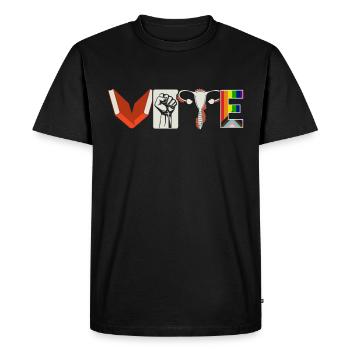 Cahiers de vote Ovaires de Faustier Lgtbq - T-shirt Premium bio Homme - noir - Devant - Nico (187cm)