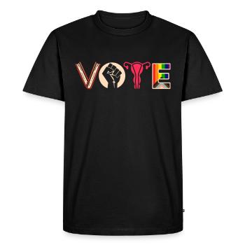 Cahiers de vote Ovaires de Faustier Lgtbq - T-shirt Premium bio Homme - noir - Devant - Nico (187cm)