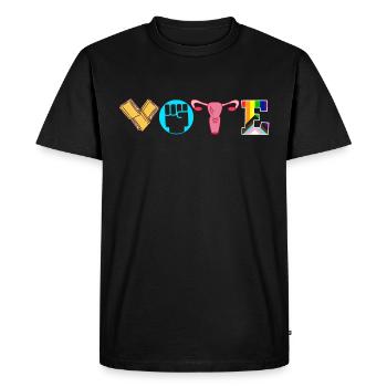 Cahiers de vote Ovaires de Faustier Lgtbq - T-shirt Premium bio Homme - noir - Devant - Nico (187cm)