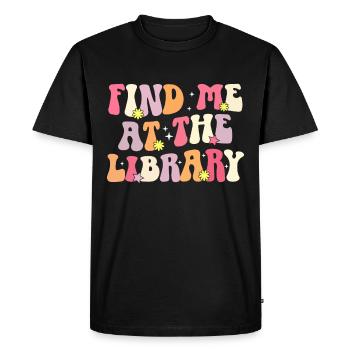 Groovy Reading Librarian Funny Library - Men's Premium Organic T-Shirt - black - Front - Nico (187cm)