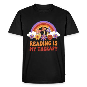 Groovy Reading Librarian Funny Library - Men's Premium Organic T-Shirt - black - Front - Nico (187cm)