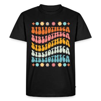 Groovy Reading Librarian Funny Library - Men's Premium Organic T-Shirt - black - Front - Nico (187cm)