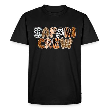 African Safari Zoo Safari Animal Pattern Print - Men's Premium Organic T-Shirt - black - Front - Nico (187cm)