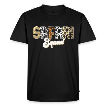 African Safari Zoo Safari Animal Pattern Print - Men's Premium Organic T-Shirt - black - Front - Nico (187cm)