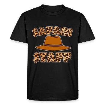 African Safari Zoo Safari Animal Pattern Print - Men's Premium Organic T-Shirt - black - Front - Nico (187cm)