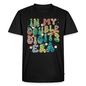 Décoration d’anniversaire à deux chiffres filles 10 - T-shirt Premium bio Homme - noir - Devant - Nico (187cm)