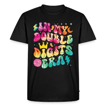 Décoration d’anniversaire à deux chiffres filles 10 - T-shirt Premium bio Homme - noir - Devant - Nico (187cm)