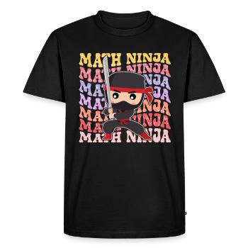 Funny Math Ninja Mathematics Geek Numbers - Men's Premium Organic T-Shirt - black - Front - Nico (187cm)