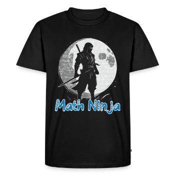 Funny Math Ninja Mathematics Geek Numbers - Men's Premium Organic T-Shirt - black - Front - Nico (187cm)