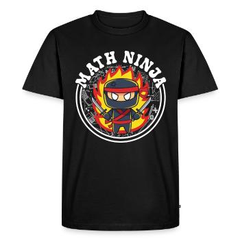 Funny Math Ninja Mathematics Geek Numbers - Men's Premium Organic T-Shirt - black - Front - Nico (187cm)
