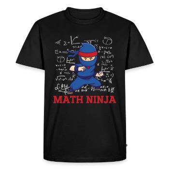 Funny Math Ninja Mathematics Geek Numbers - Men's Premium Organic T-Shirt - black - Front - Nico (187cm)