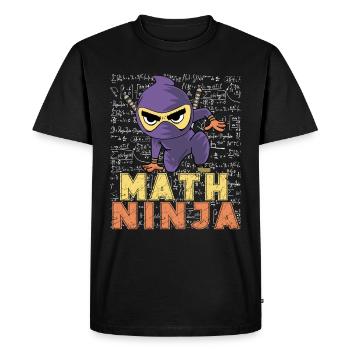 Funny Math Ninja Mathematics Geek Numbers - Men's Premium Organic T-Shirt - black - Front - Nico (187cm)