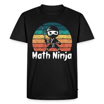 Funny Math Ninja Mathematics Geek Numbers - Men's Premium Organic T-Shirt - black - Front - Nico (187cm)