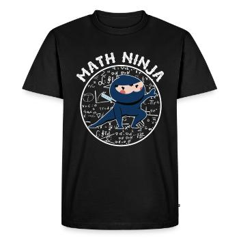 Funny Math Ninja Mathematics Geek Numbers - Men's Premium Organic T-Shirt - black - Front - Nico (187cm)