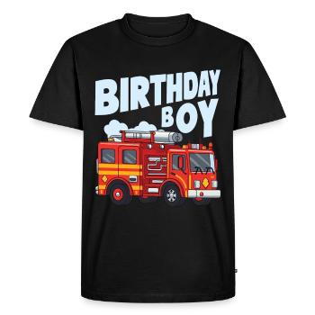 Garçon D’anniversaire Pompier Garçon D’anniversaire - T-shirt Premium bio Homme - noir - Devant - Nico (187cm)