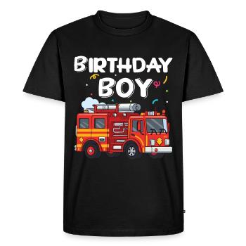 Garçon D’anniversaire Pompier Garçon D’anniversaire - T-shirt Premium bio Homme - noir - Devant - Nico (187cm)