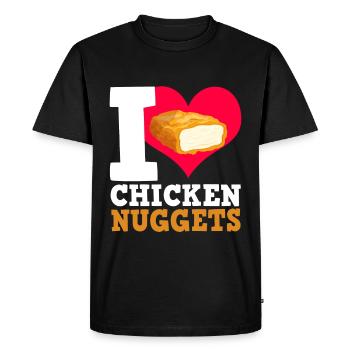 Croquettes de poulet Drôle Amateur de pépites de restauration rapide - T-shirt Premium bio Homme - noir - Devant - Nico (187cm)