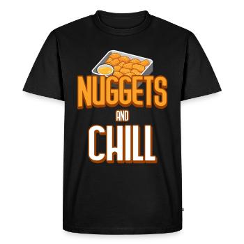 Croquettes de poulet Drôle Amateur de pépites de restauration rapide - T-shirt Premium bio Homme - noir - Devant - Nico (187cm)