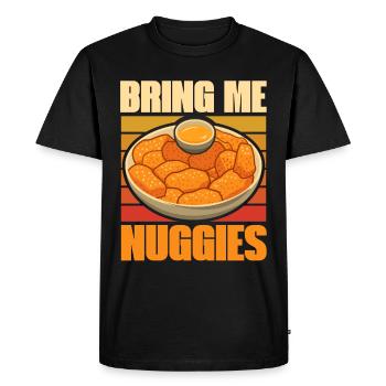 Croquettes de poulet Drôle Amateur de pépites de restauration rapide - T-shirt Premium bio Homme - noir - Devant - Nico (187cm)