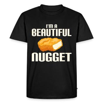 Croquettes de poulet Drôle Amateur de pépites de restauration rapide - T-shirt Premium bio Homme - noir - Devant - Nico (187cm)