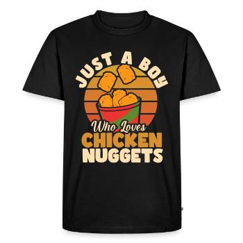 Croquettes de poulet Drôle Amateur de pépites de restauration rapide - T-shirt Premium bio Homme - noir - Devant - Nico (187cm)