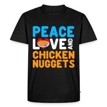 Croquettes de poulet Drôle Amateur de pépites de restauration rapide - T-shirt Premium bio Homme - noir - Devant - Nico (187cm)