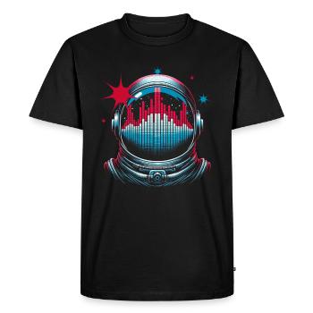Astronaut With Sunglasses House Music Rave DJ - Men's Premium Organic T-Shirt - black - Front - Nico (187cm)