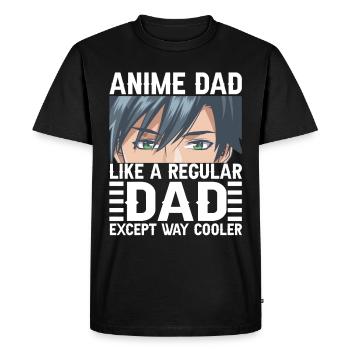 Papa Anime Comme Un Papa Ordinaire Otaku Manga Japonais - T-shirt Premium bio Homme - noir - Devant - Nico (187cm)