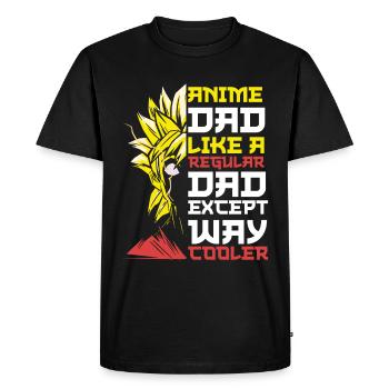 Papa Anime Comme Un Papa Ordinaire Otaku Manga Japonais - T-shirt Premium bio Homme - noir - Devant - Nico (187cm)