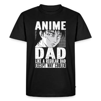 Papa Anime Comme Un Papa Ordinaire Otaku Manga Japonais - T-shirt Premium bio Homme - noir - Devant - Nico (187cm)