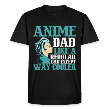 Papa Anime Comme Un Papa Ordinaire Otaku Manga Japonais - T-shirt Premium bio Homme - noir - Devant - Nico (187cm)