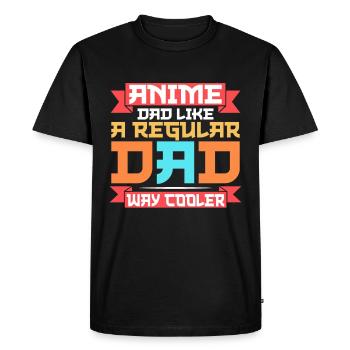 Papa Anime Comme Un Papa Ordinaire Otaku Manga Japonais - T-shirt Premium bio Homme - noir - Devant - Nico (187cm)