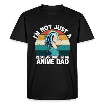 Papa Anime Comme Un Papa Ordinaire Otaku Manga Japonais - T-shirt Premium bio Homme - noir - Devant - Nico (187cm)