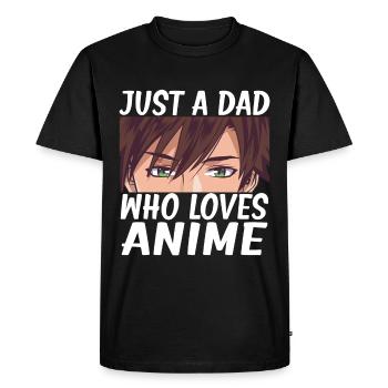 Papa Anime Comme Un Papa Ordinaire Otaku Manga Japonais - T-shirt Premium bio Homme - noir - Devant - Nico (187cm)
