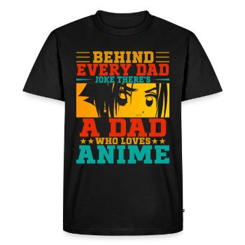 Papa Anime Comme Un Papa Ordinaire Otaku Manga Japonais - T-shirt Premium bio Homme - noir - Devant - Nico (187cm)