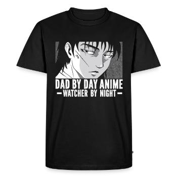 Papa Anime Comme Un Papa Ordinaire Otaku Manga Japonais - T-shirt Premium bio Homme - noir - Devant - Nico (187cm)