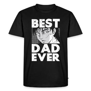 Papa Anime Comme Un Papa Ordinaire Otaku Manga Japonais - T-shirt Premium bio Homme - noir - Devant - Nico (187cm)