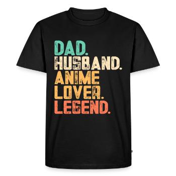 Papa Anime Comme Un Papa Ordinaire Otaku Manga Japonais - T-shirt Premium bio Homme - noir - Devant - Nico (187cm)