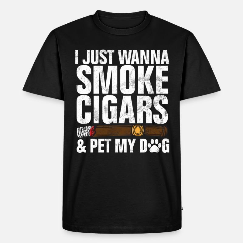 Zigarrenraucher - Männer Premium Bio T-Shirt - Schwarz