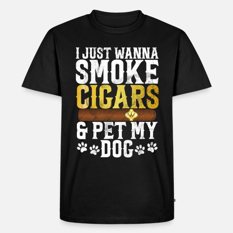 Zigarrenraucher - Männer Premium Bio T-Shirt - Schwarz