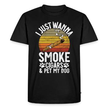 Cigar Smoker - Men's Premium Organic T-Shirt - black - Front - Nico (187cm)